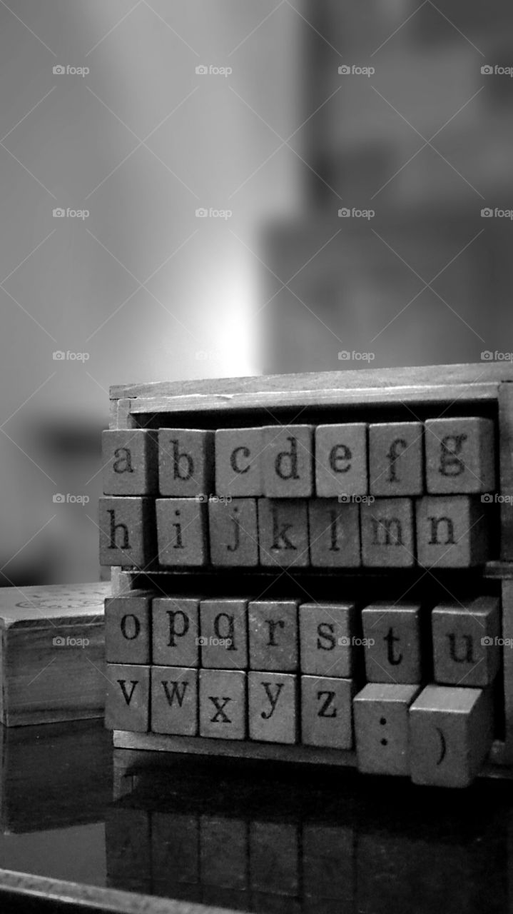 Black and white alphabet