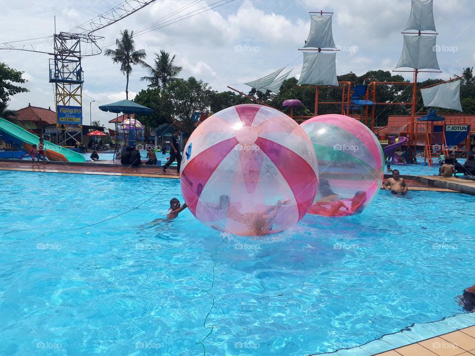 water ball games in public swimming pools