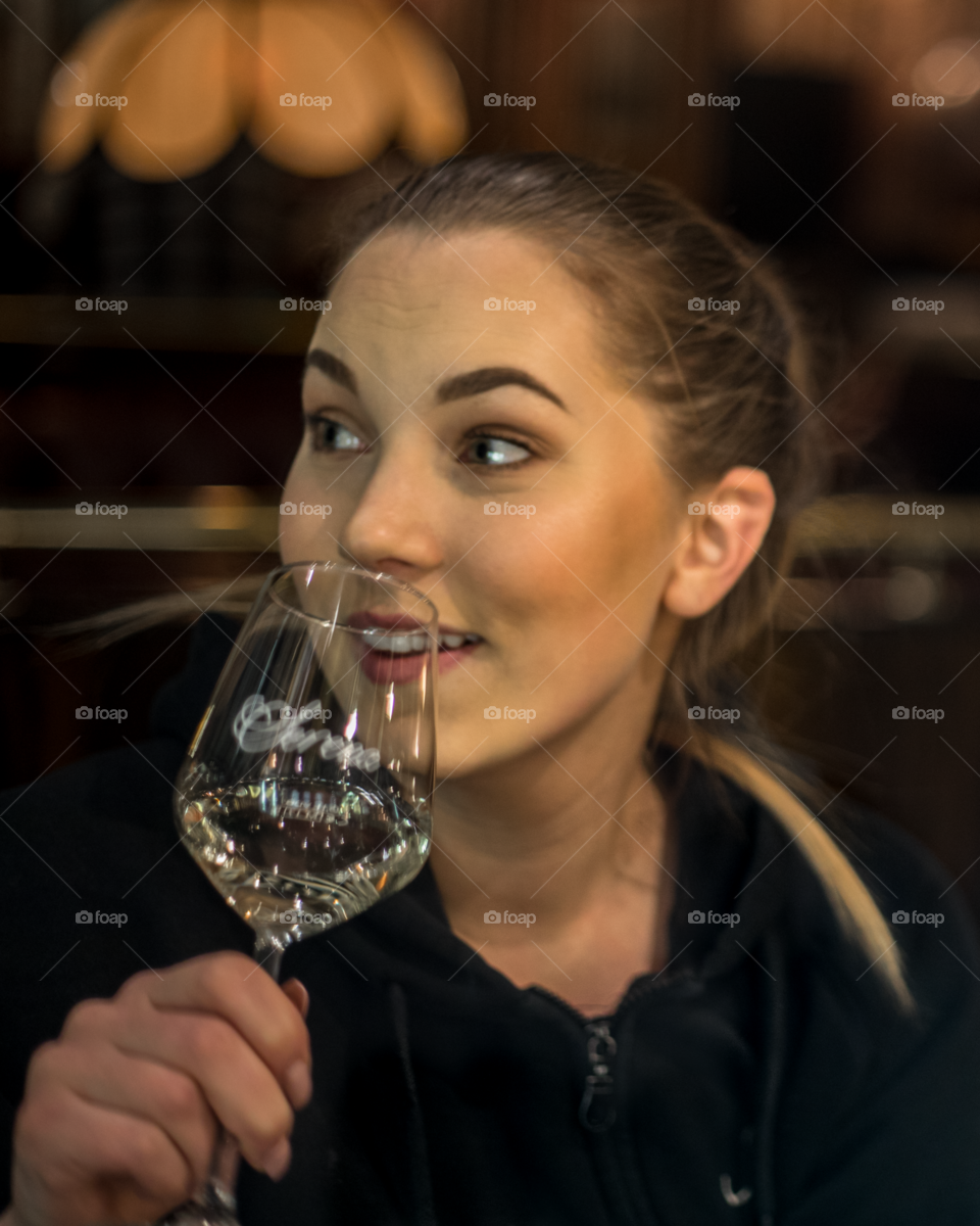 Sexy Woman drinking whine