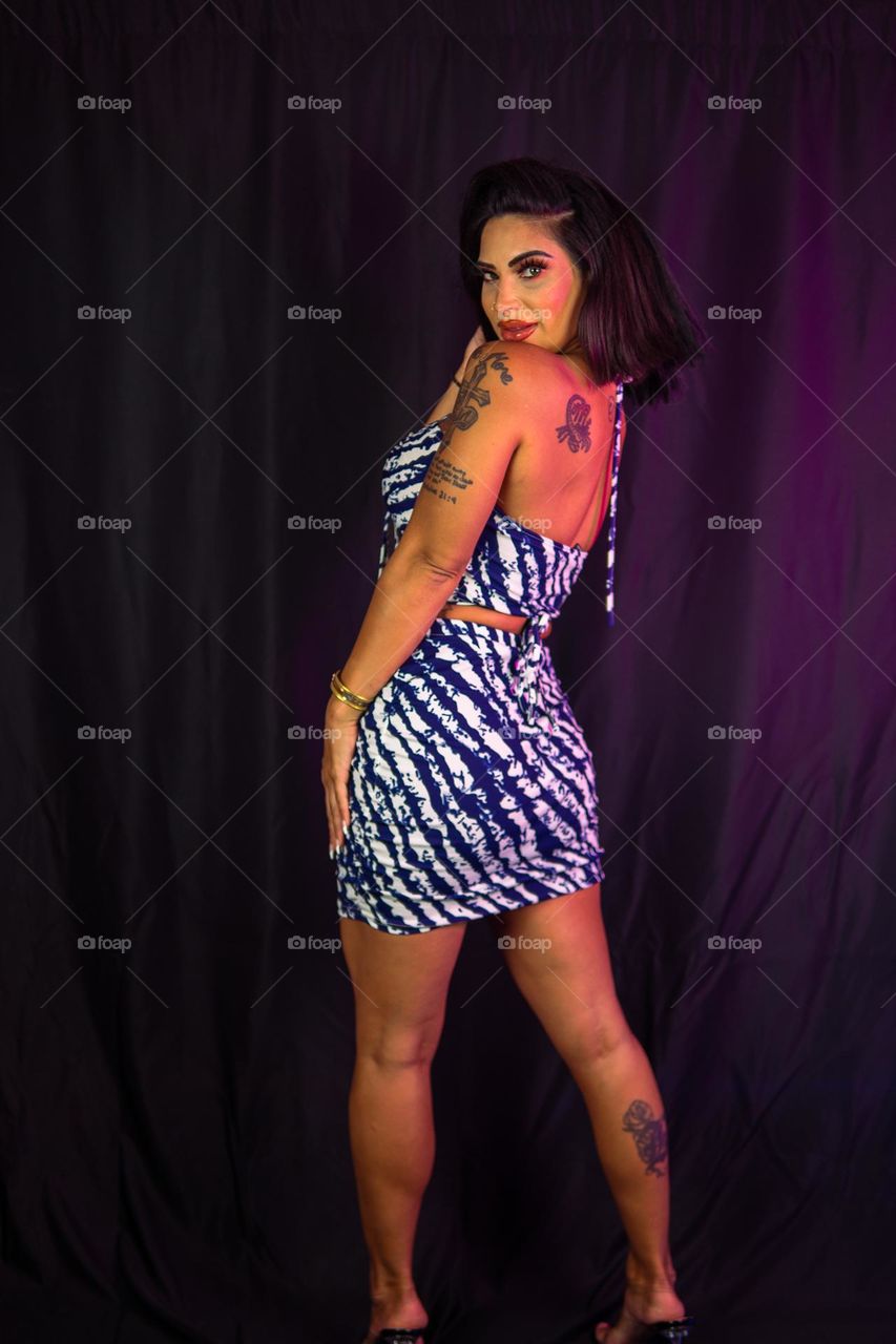 Hiding from the back portrait