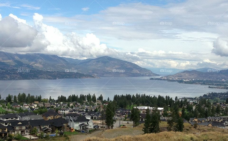 Kelowna on the shore of Okanagan lake