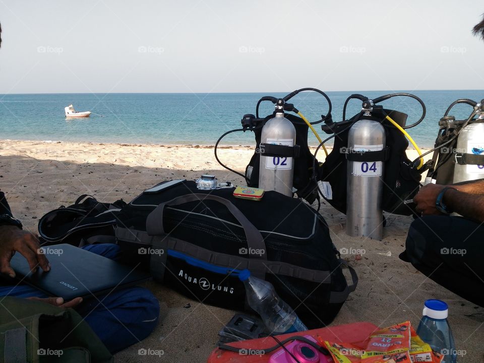 getting ready for Scuba dive