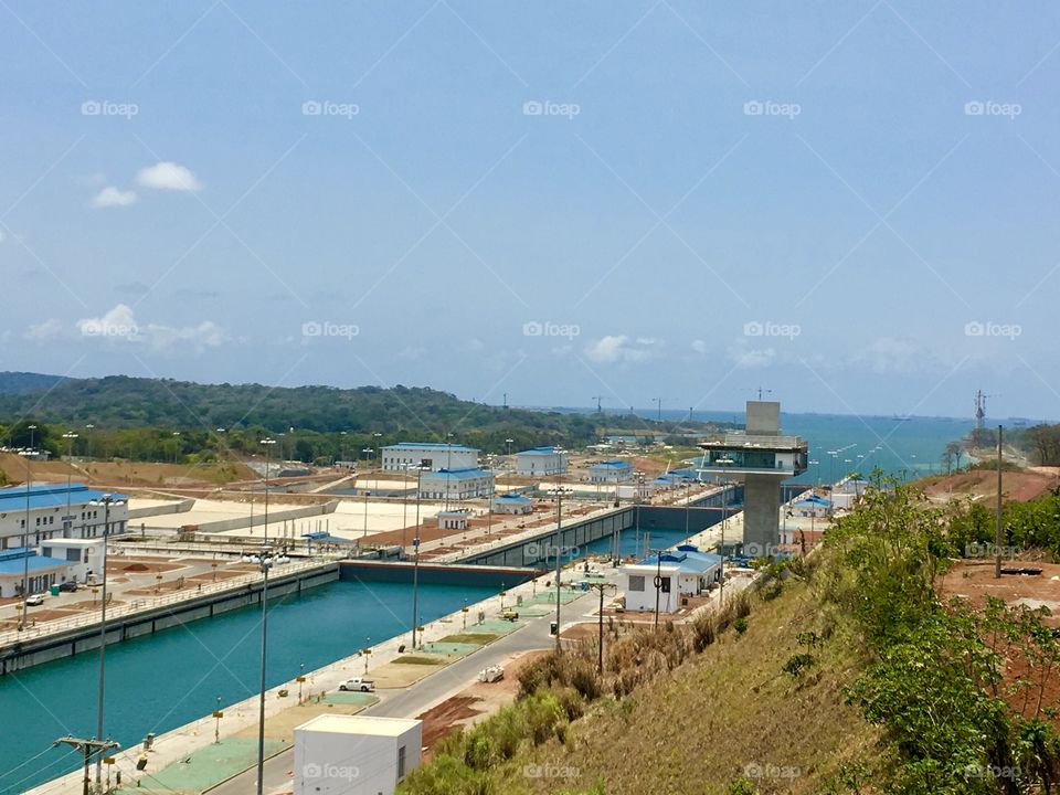 The Caribbean side of the Panama Canal. 