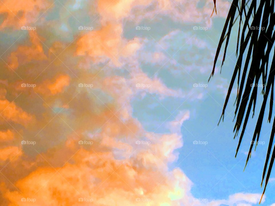 Colorful clouds blue sky Florida 