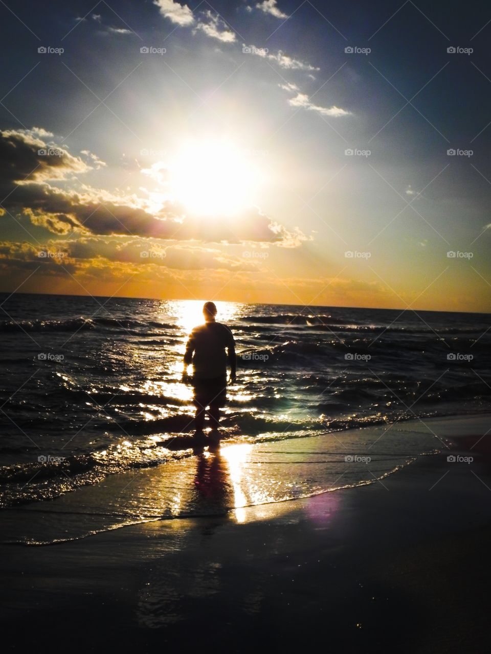 On the Beach. Just before sunset in Destin, Florida