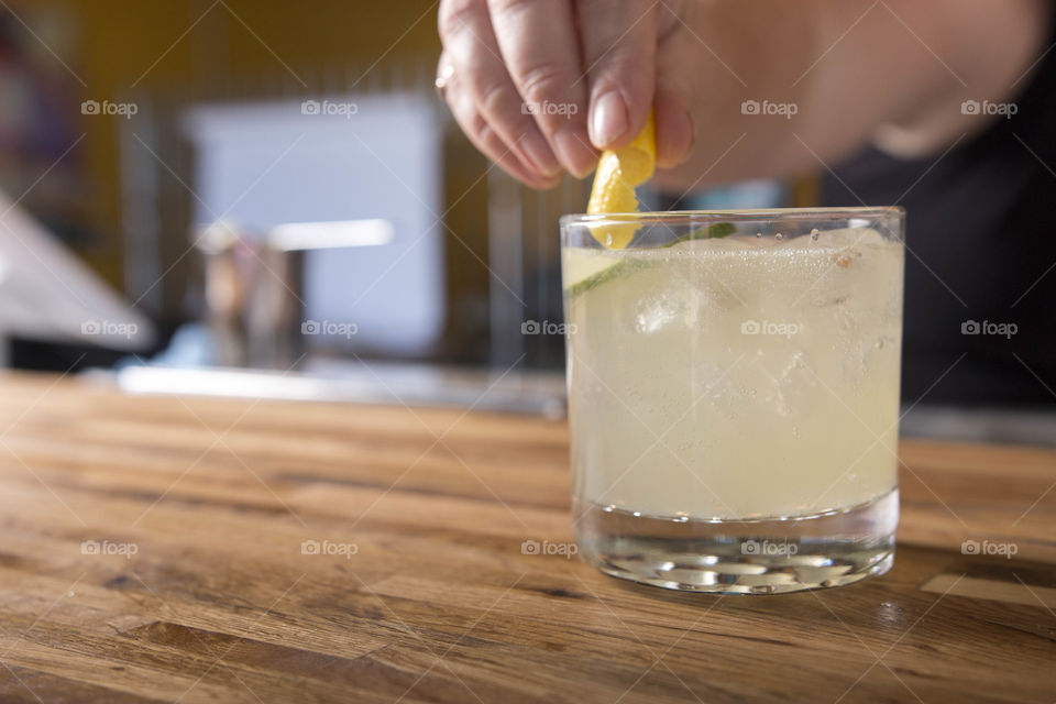 Server prepping a drink