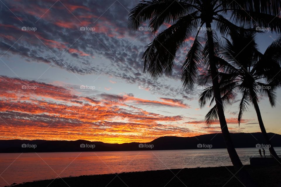 Stunning sunset on Daydream Island, Whitsundays, Australia