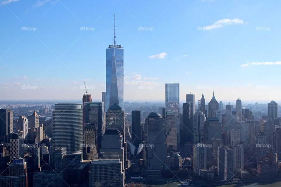 View of New York city skyline