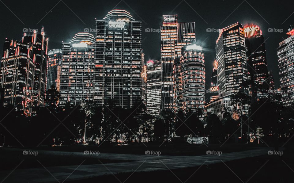 Buildings at Sudirman Central Business District (SCBD) in South Jakarta, Jakarta, Indonesia on August 8, 2019