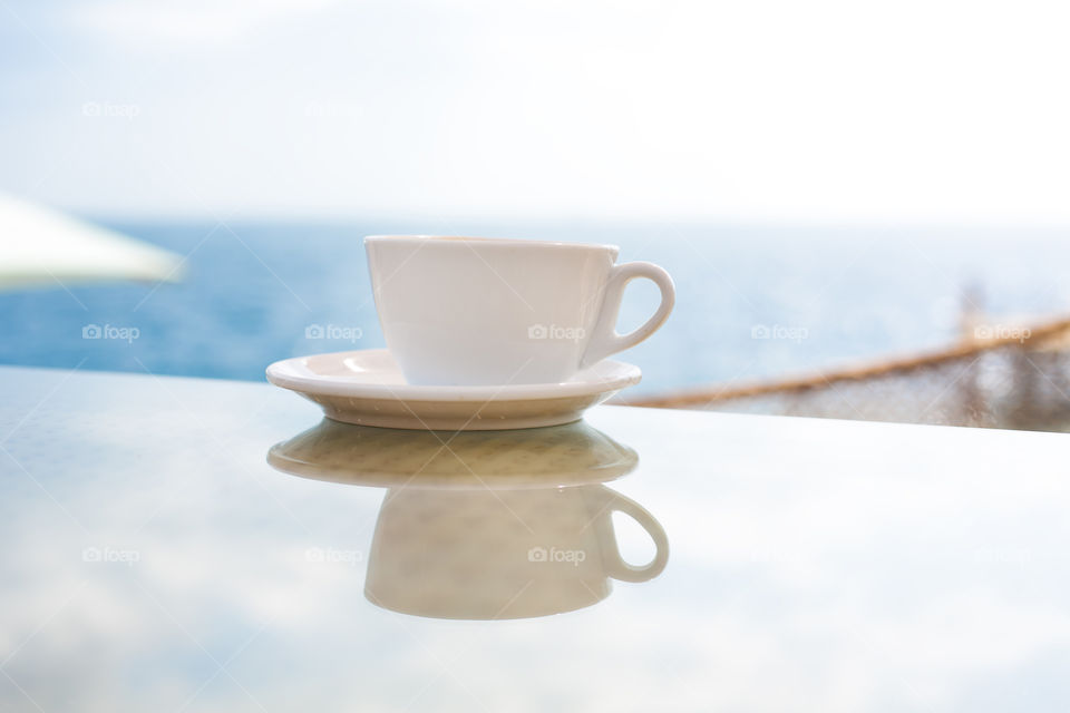 Coffee cup on table