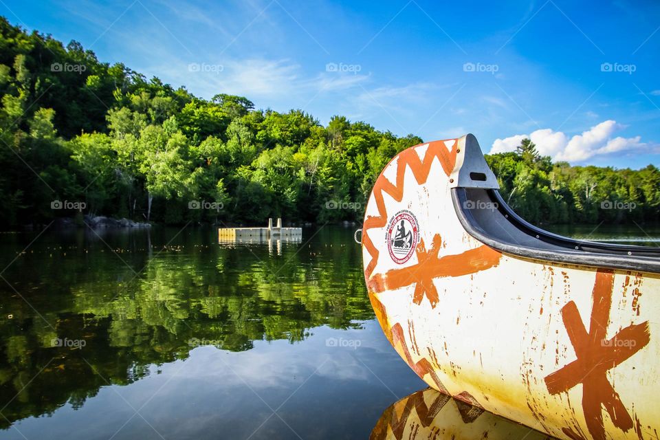 On the lake in the summer