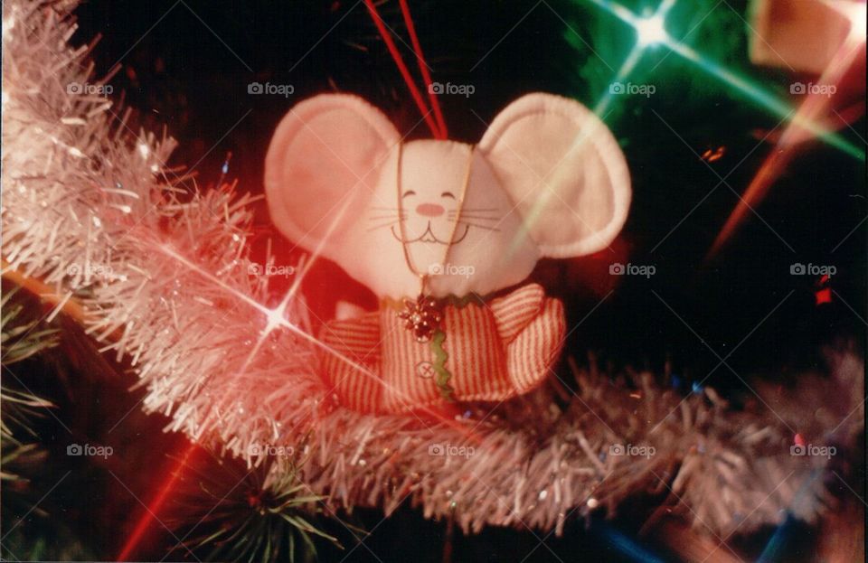 Christmas tree mouse ornament