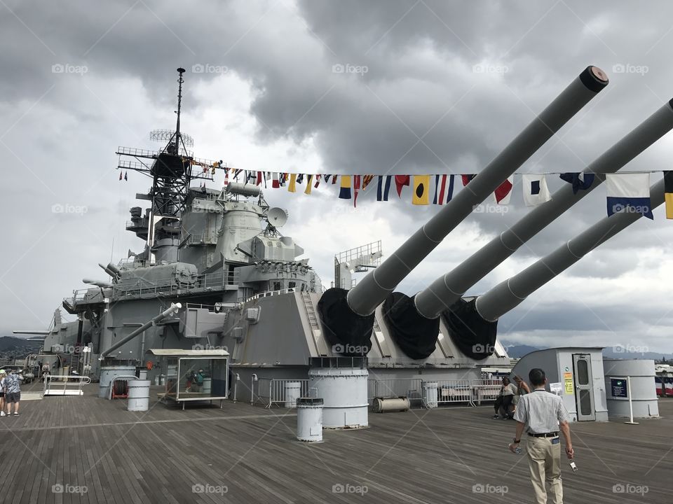 16 inch guns on USS Missouri battleship 