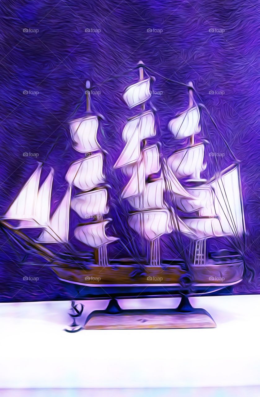 sailboat blue blur