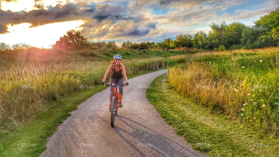 bike path in summer field