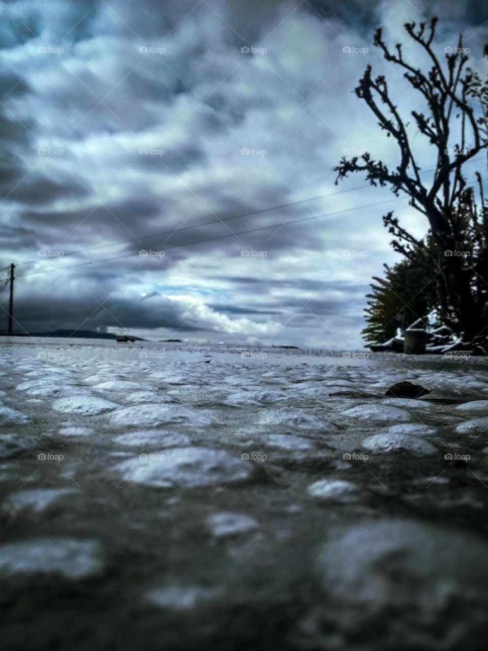 snow on the terrace.