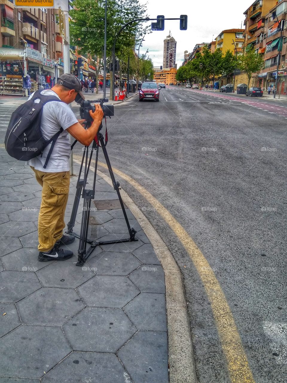 reporter with camera