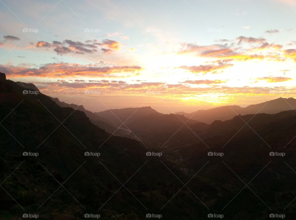 Sunset, Mountain, Dawn, Landscape, Fog