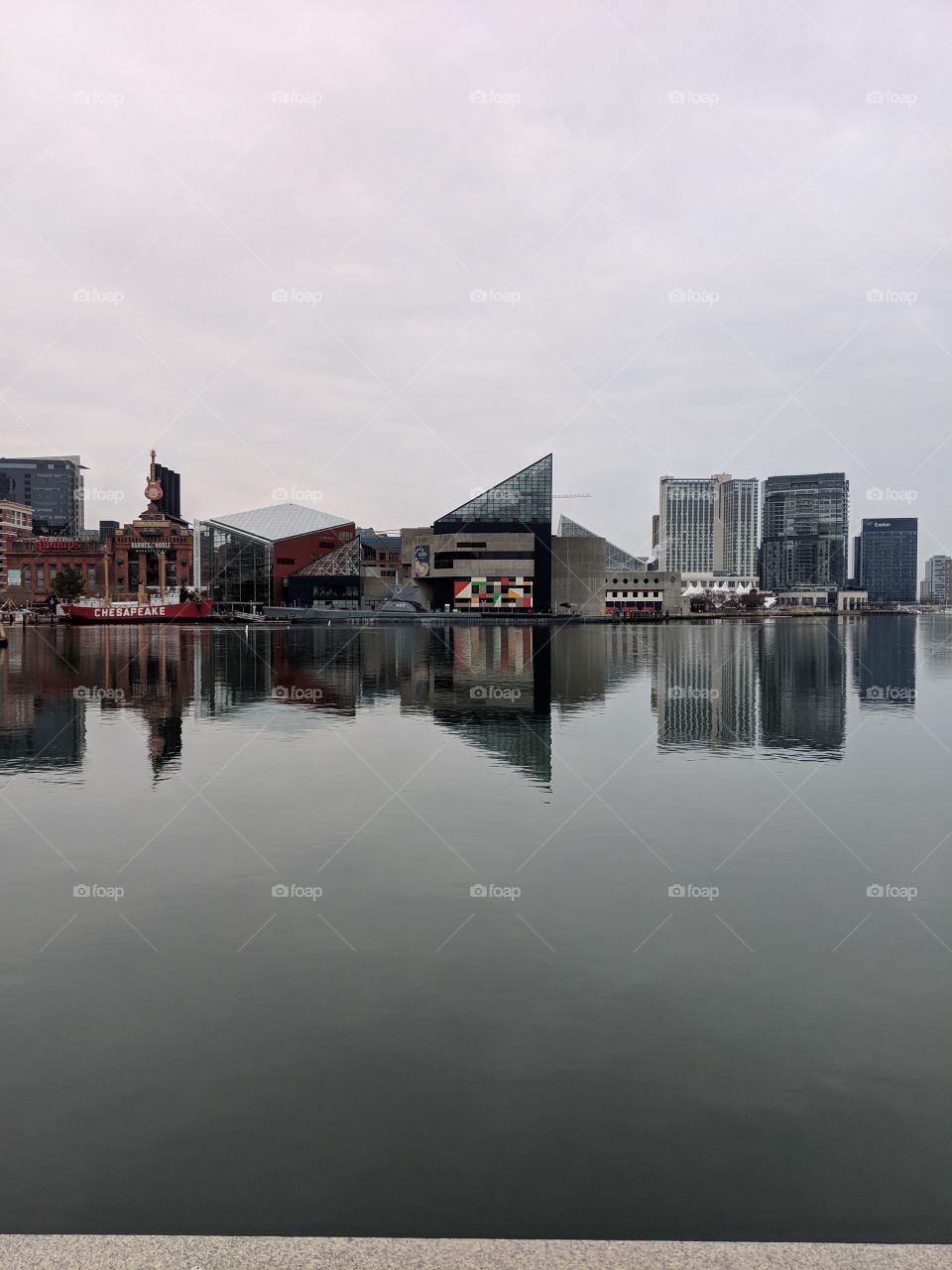 Winter day at the Baltimore Inner Harbor