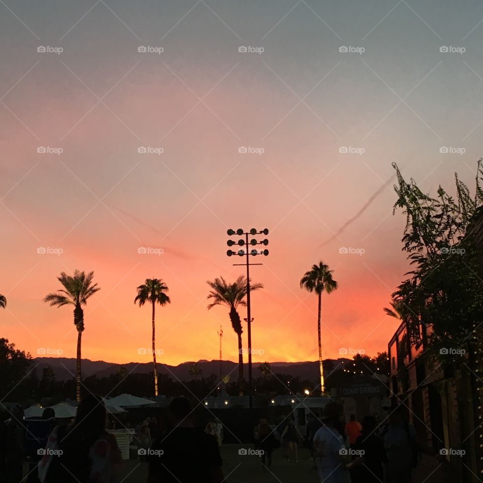 Beautiful sunset at Desert Trip 