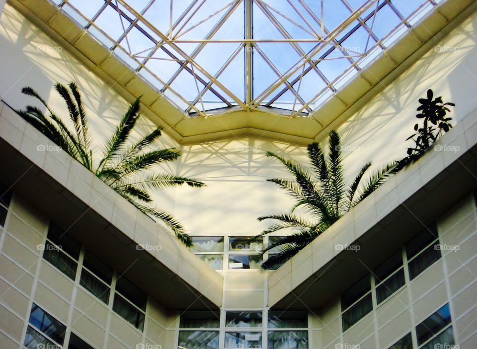 Yellow Wash. Atrium in Prague