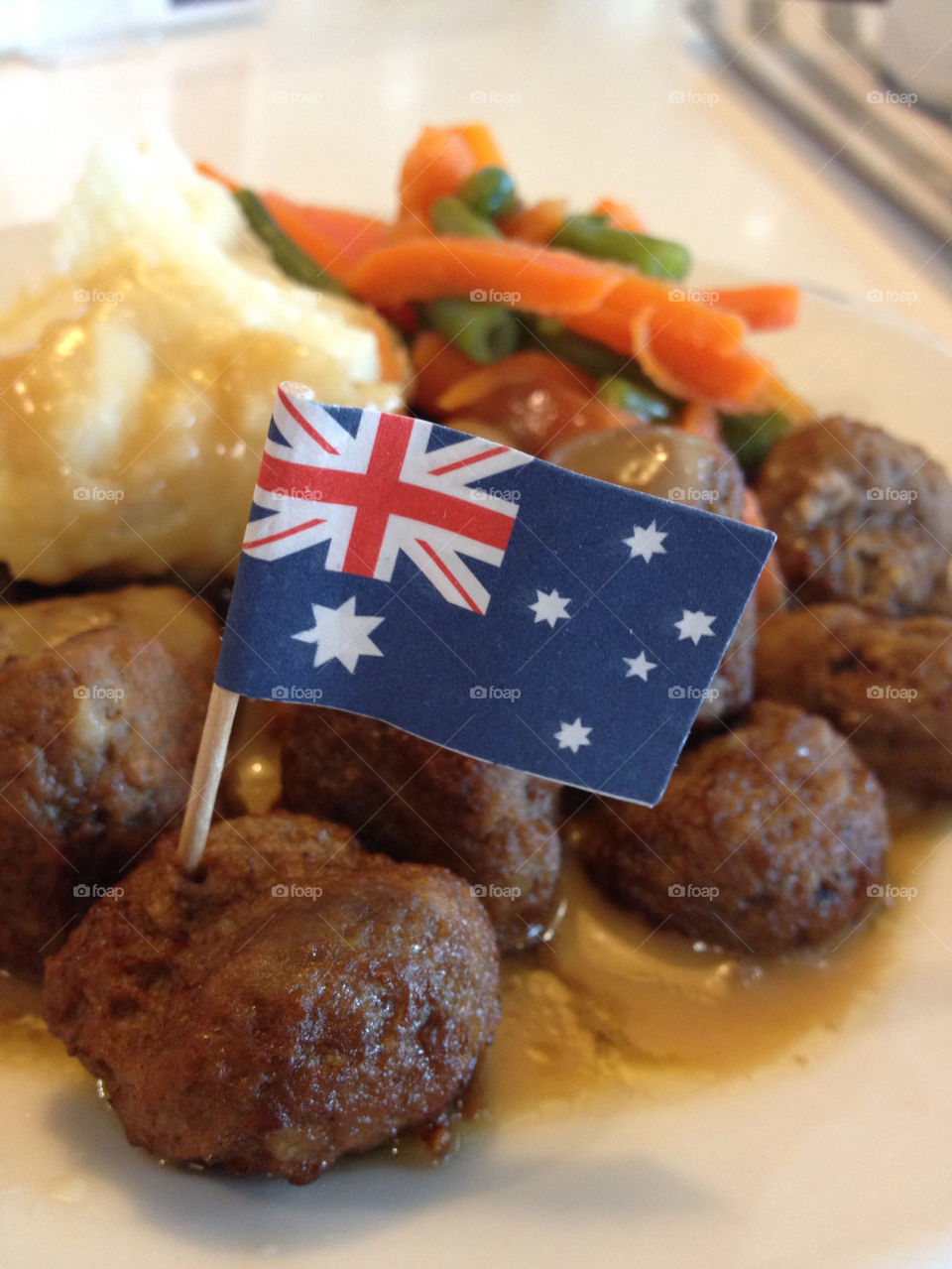 flag vegetables australia meatballs by logme1n