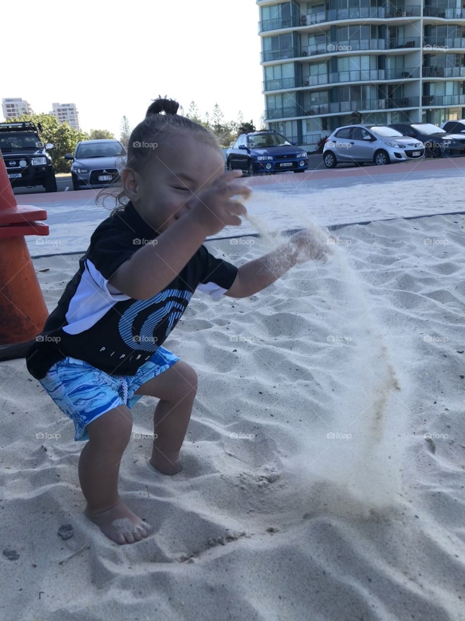 Playing in the sand