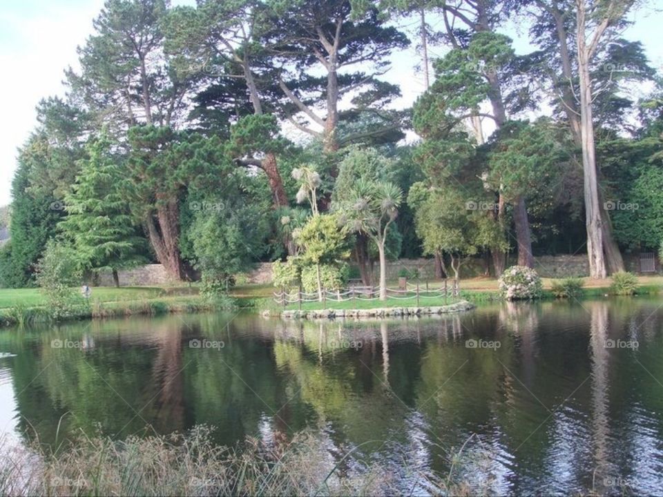 Lake in the gardens of St Pierre Park Hotel 