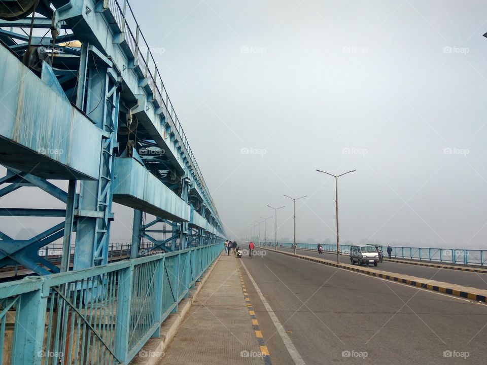 bridge over river Ganga
railway line over river Ganga