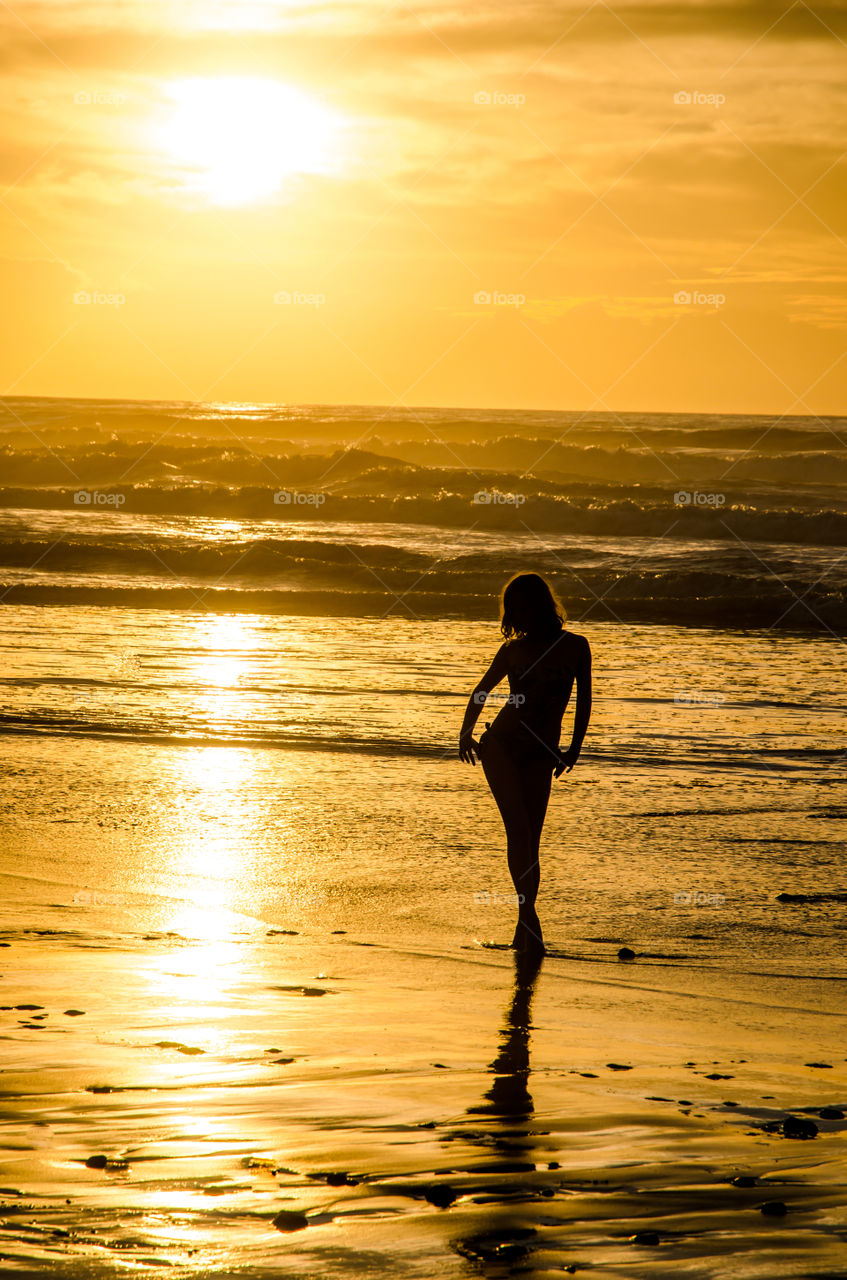 On the sunset beach