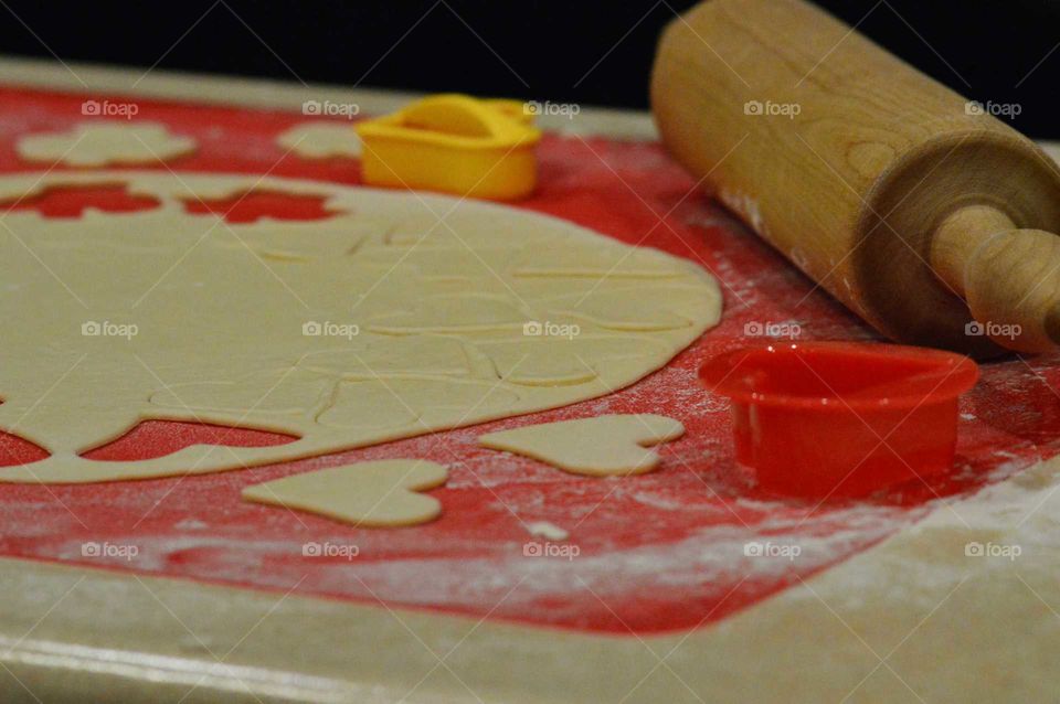 Preparing Christmas cookies