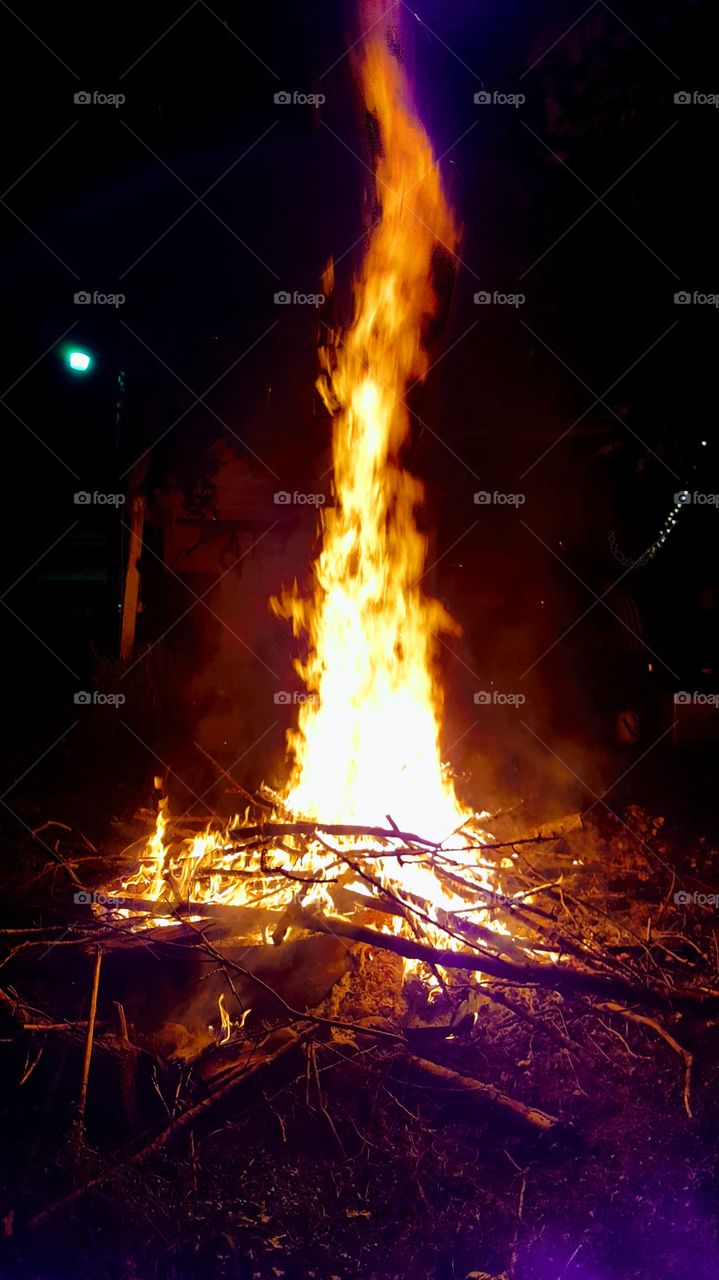 huge bonfire