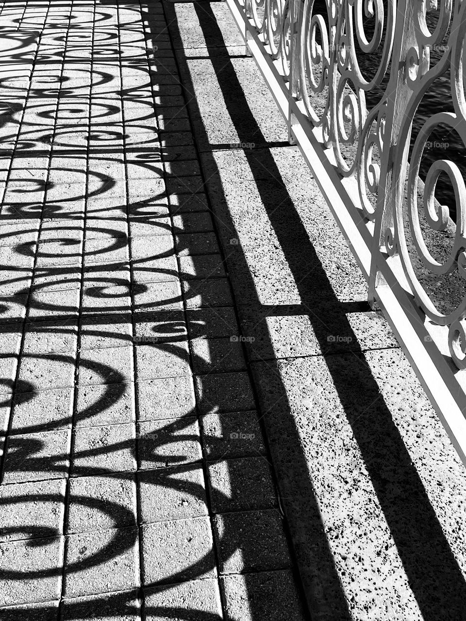 Abstract shadow high contrast railing