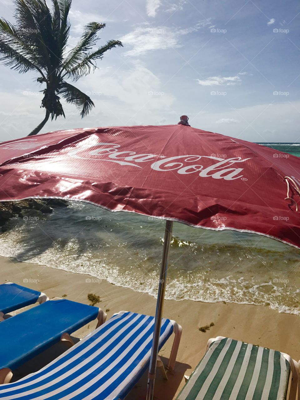 Beach with Coca Cola