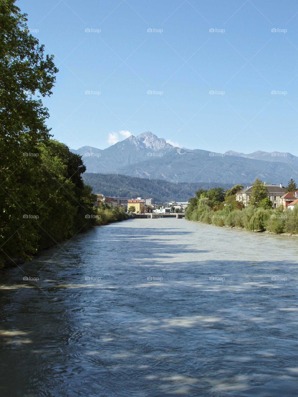 Scenic view of a river against clear sky