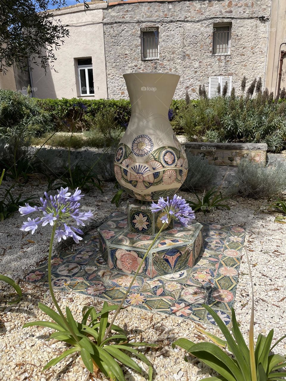 A decoration pot in Garden of Cannes