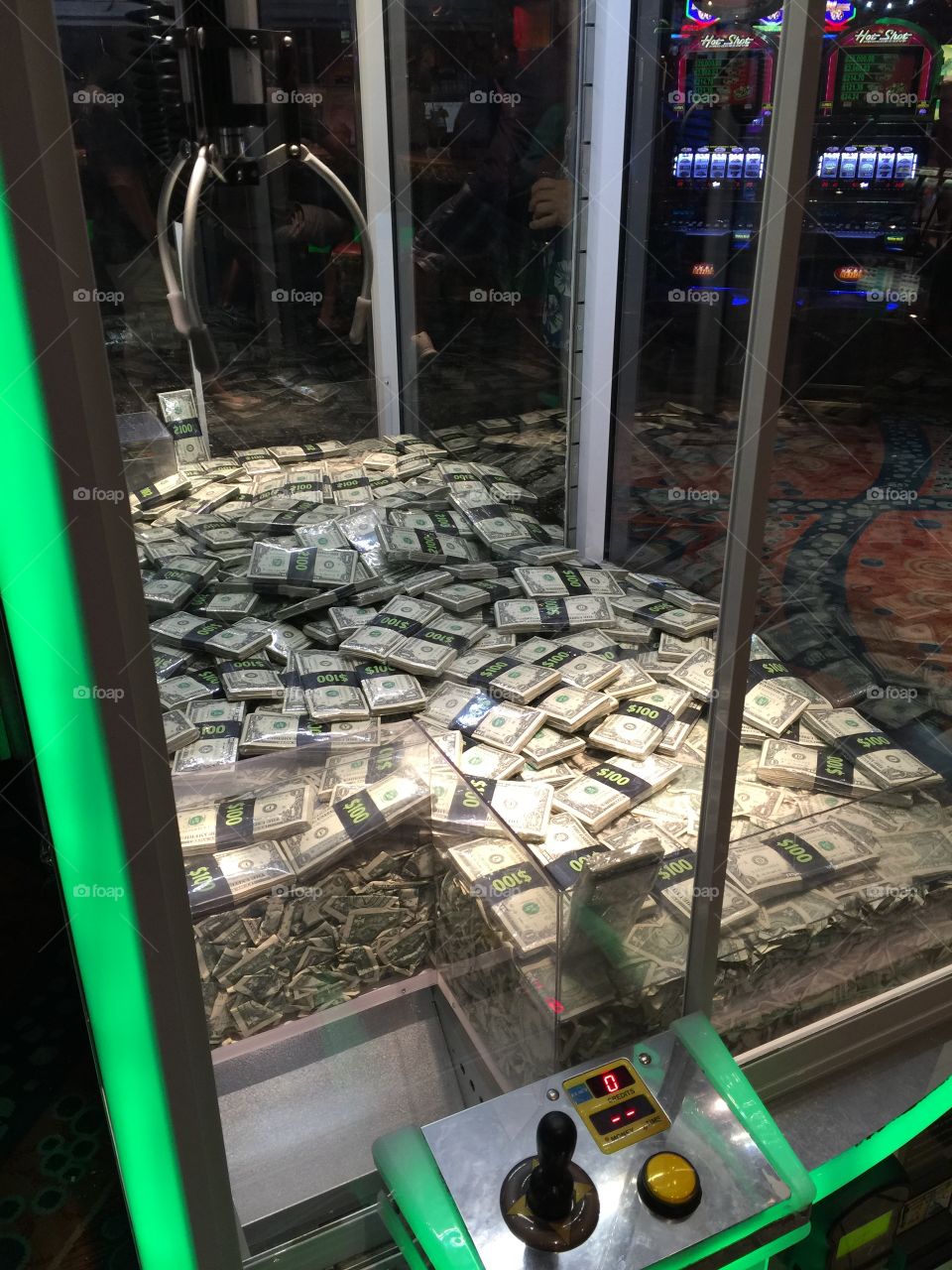 Dollar notes inside machine