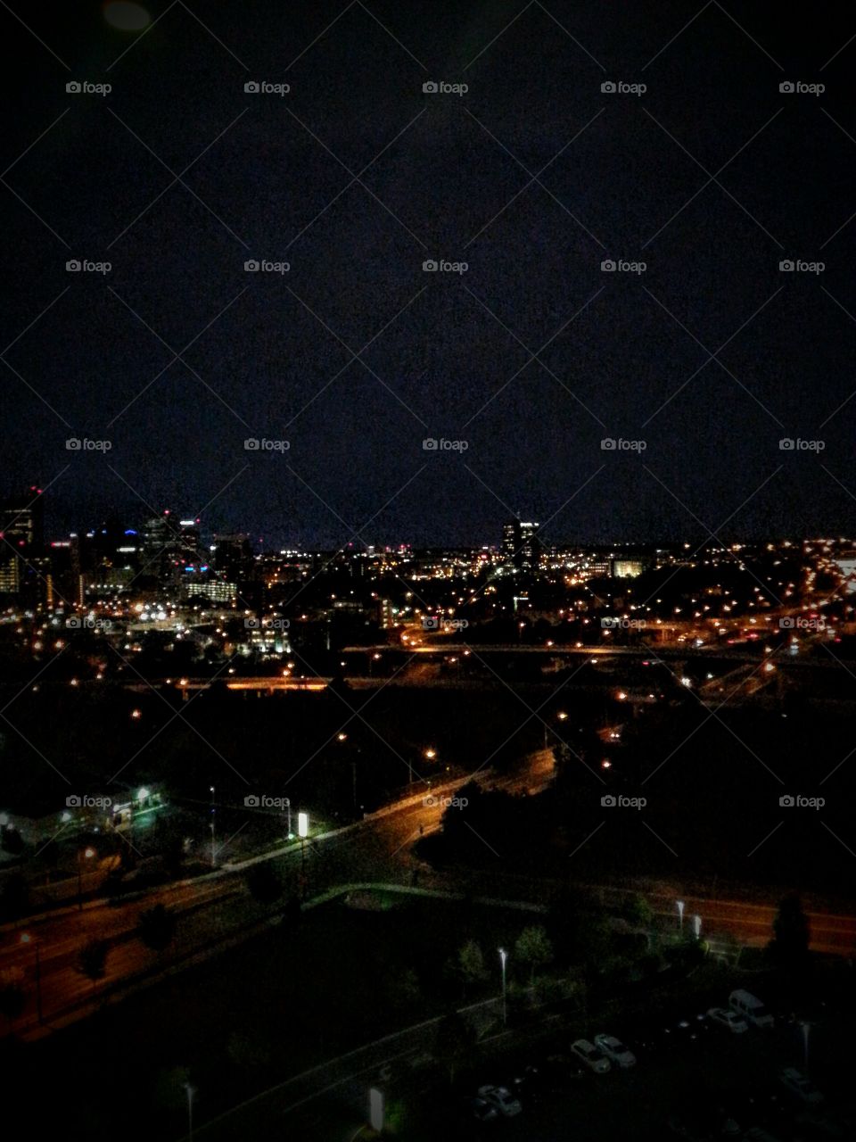 Columbus,  Ohio Night Skyline. View from Nationwide Children's Hospital in Columbus,  Ohio.