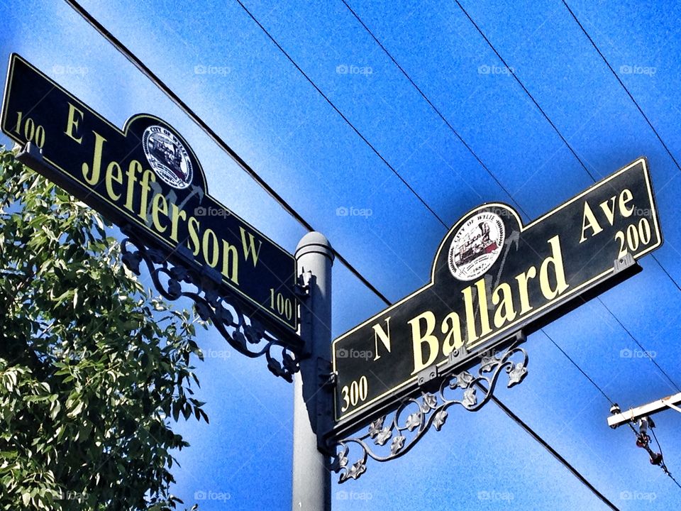 Where am I?. Downtown Street signs in a small town