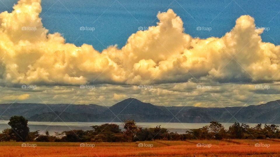 Grotesque beauty of the sunsets in the Sumatran lake Toba region....