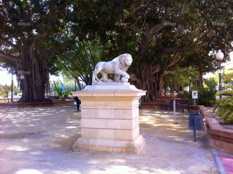Lion Statue in the park Alicante