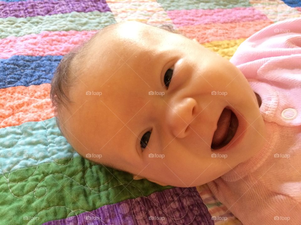 Gemma Smiling. It's hard to catch a 3 month old smiling.  