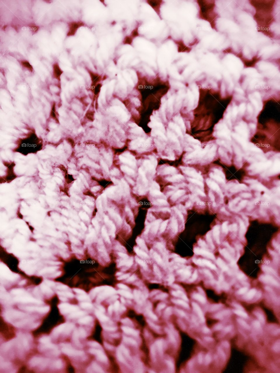 Pink crochet close up