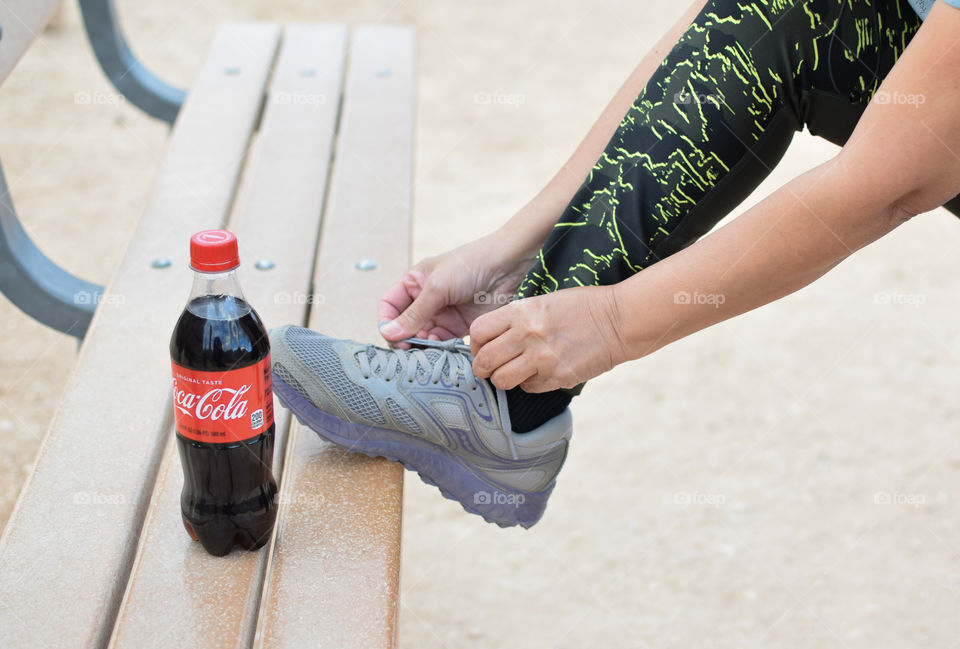 Hiking with coke 