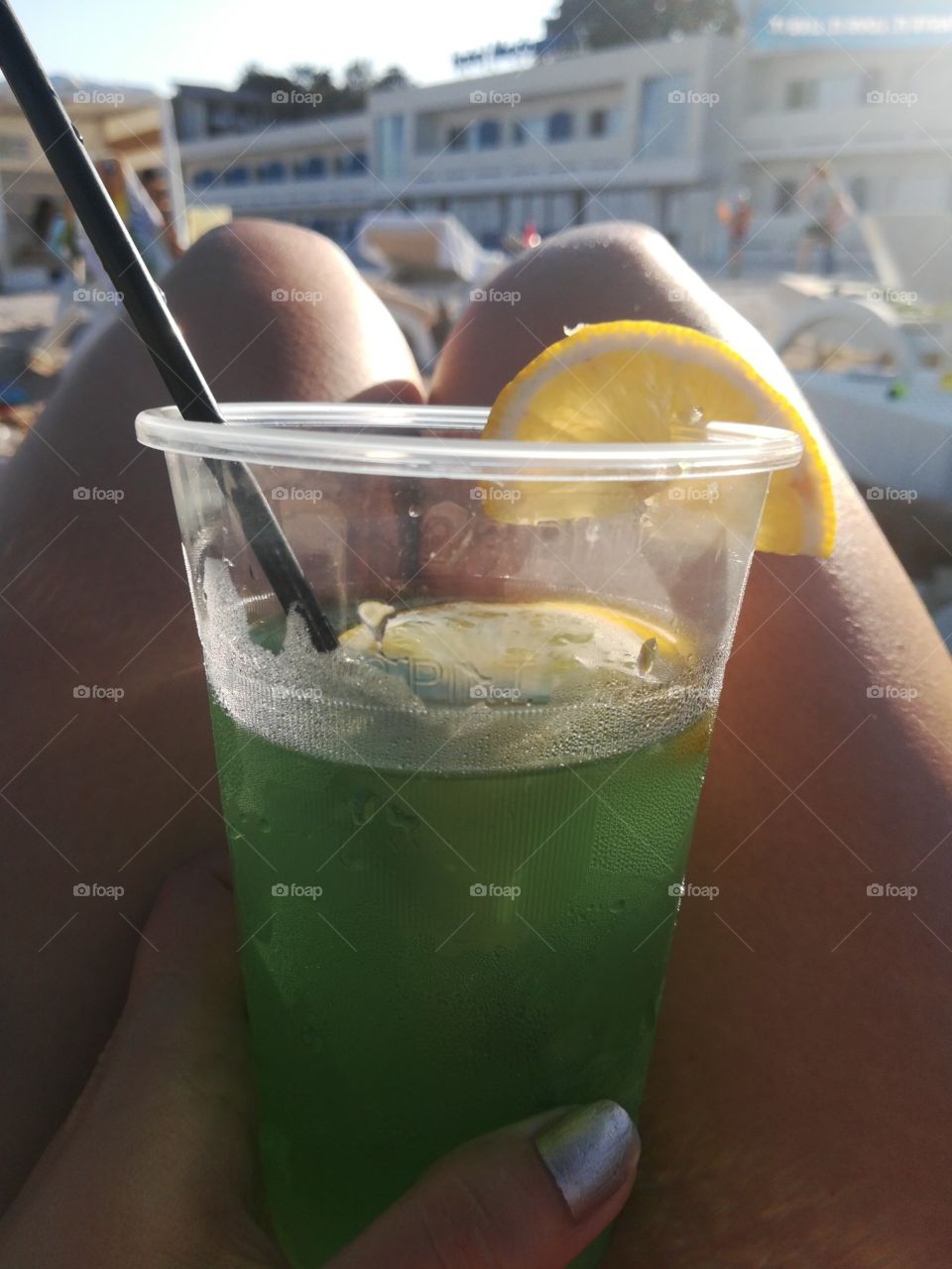 Mint lemonade relax on the beach
