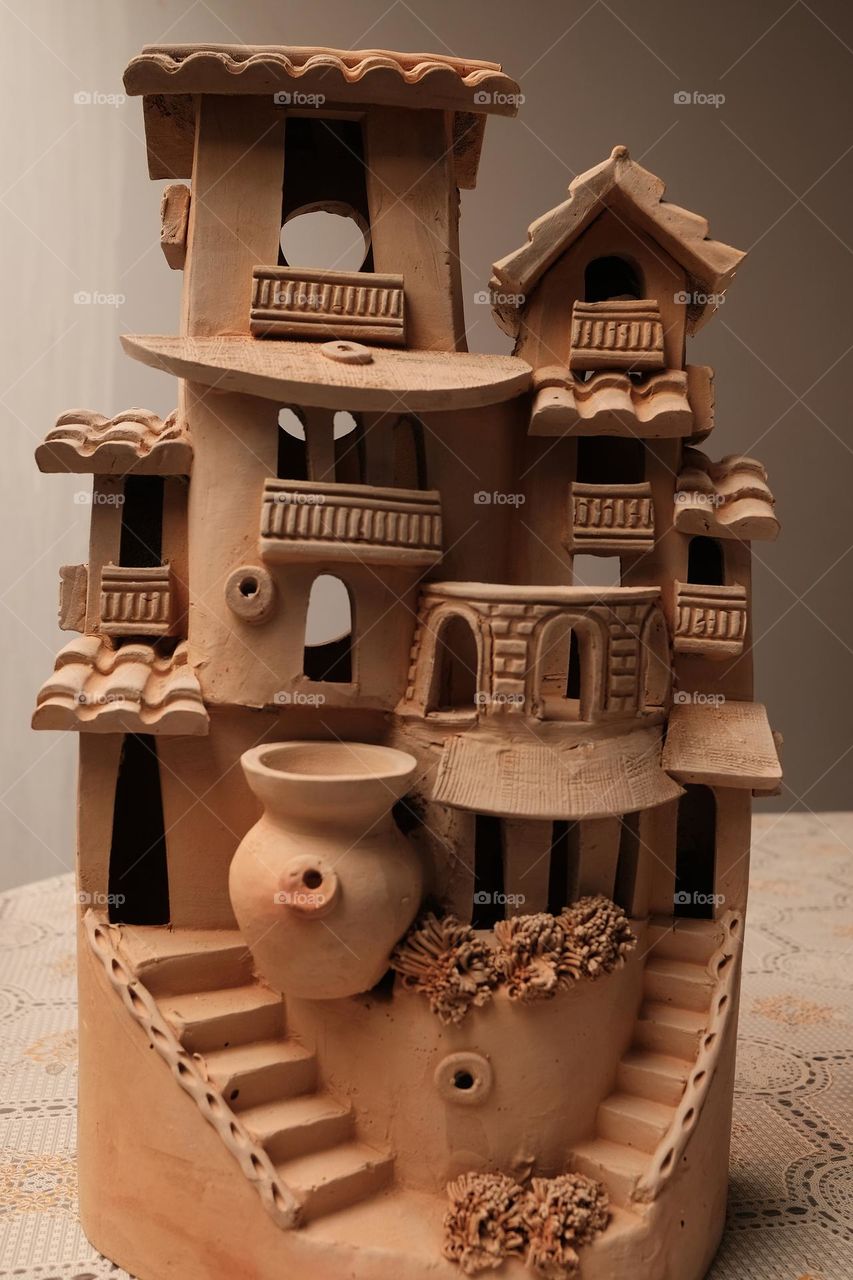 Clay house. Crafts and ceramics. clay product