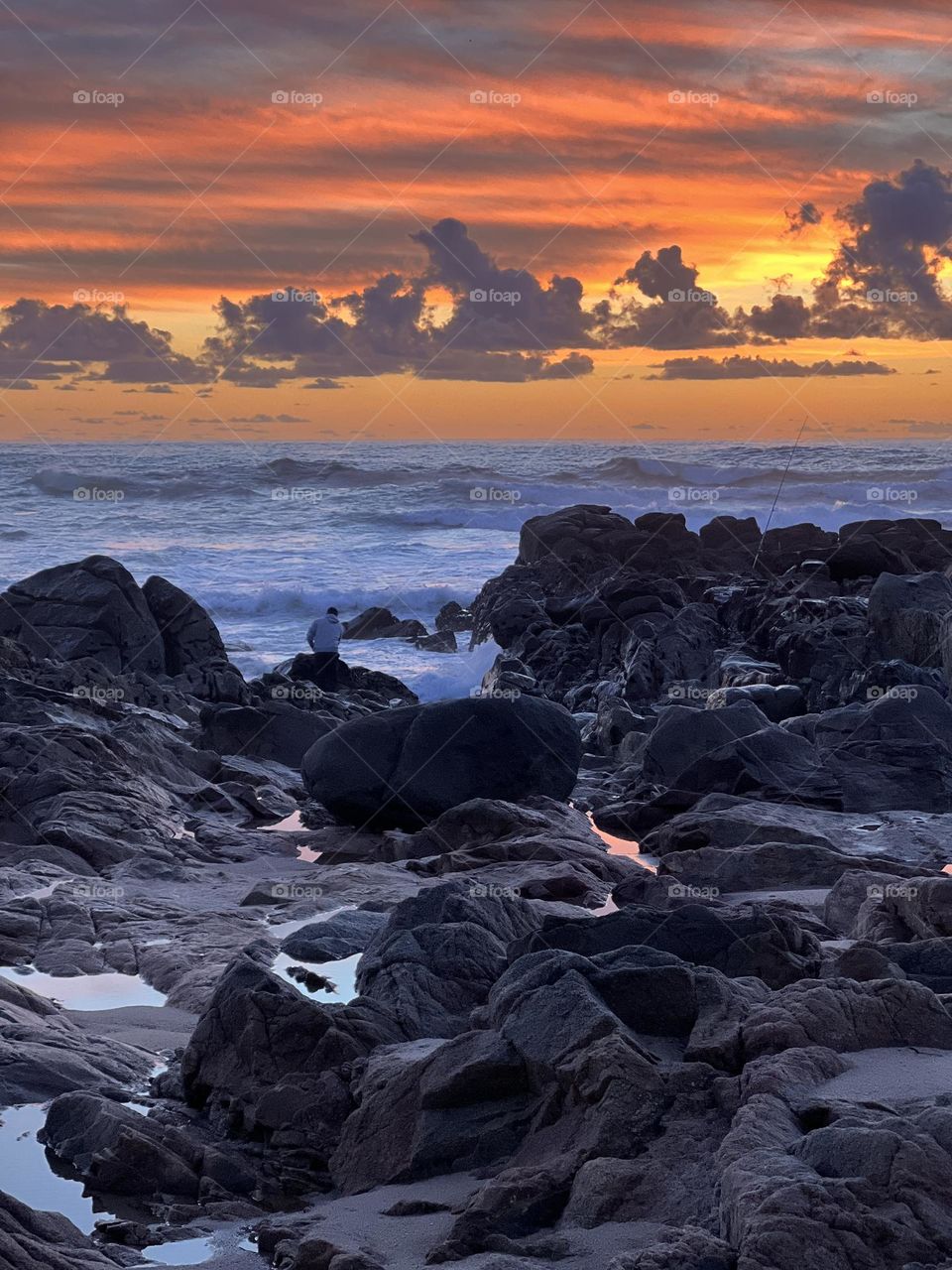 Portugal coast with sunset