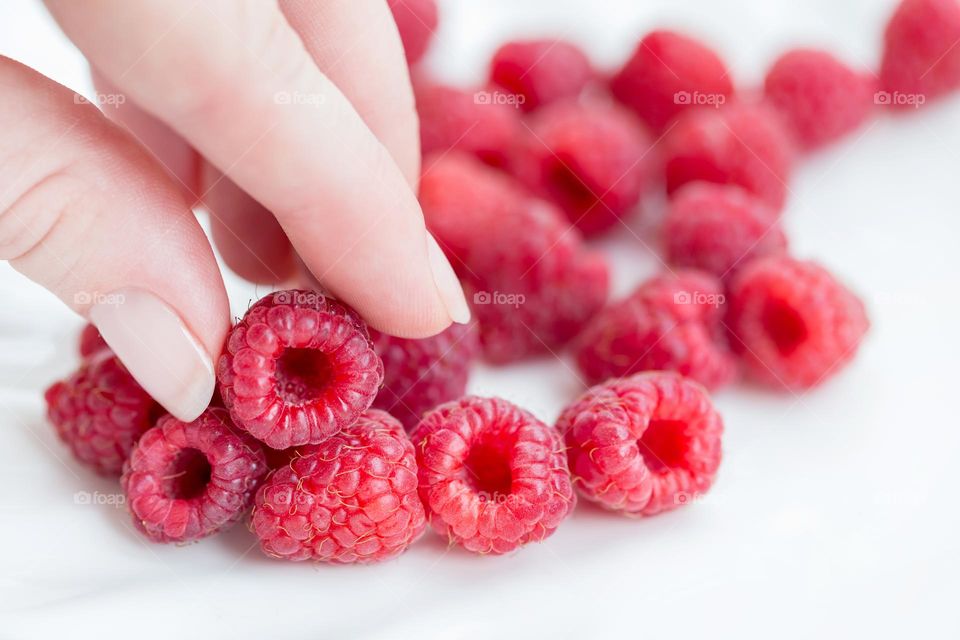 Yummy raspberries, healthy summer snack