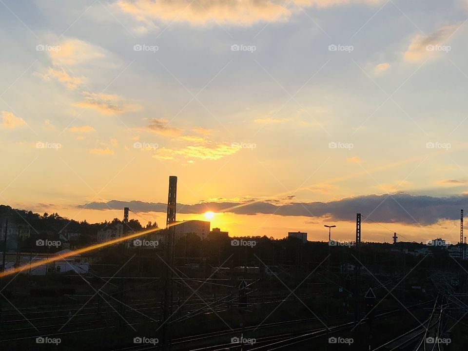 railway station sunset 🌞