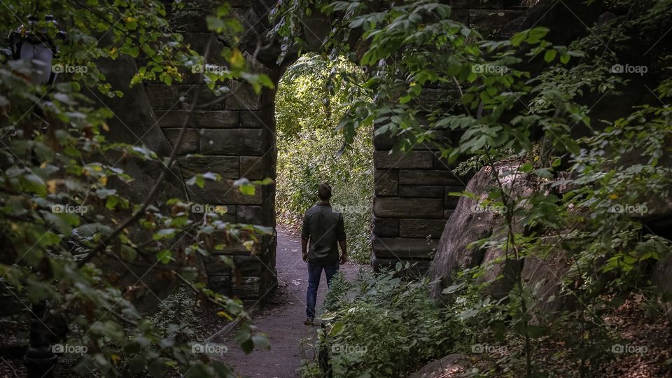 Man standing in central park